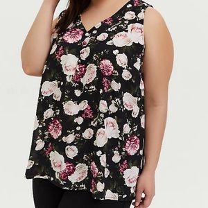 Torrid Floral Georgette Button Tank